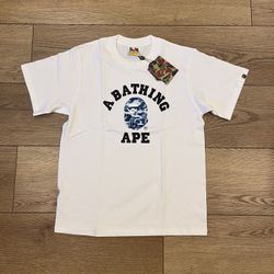 Bape Blue Small Head White Tee Shirt ( Sizes xl)