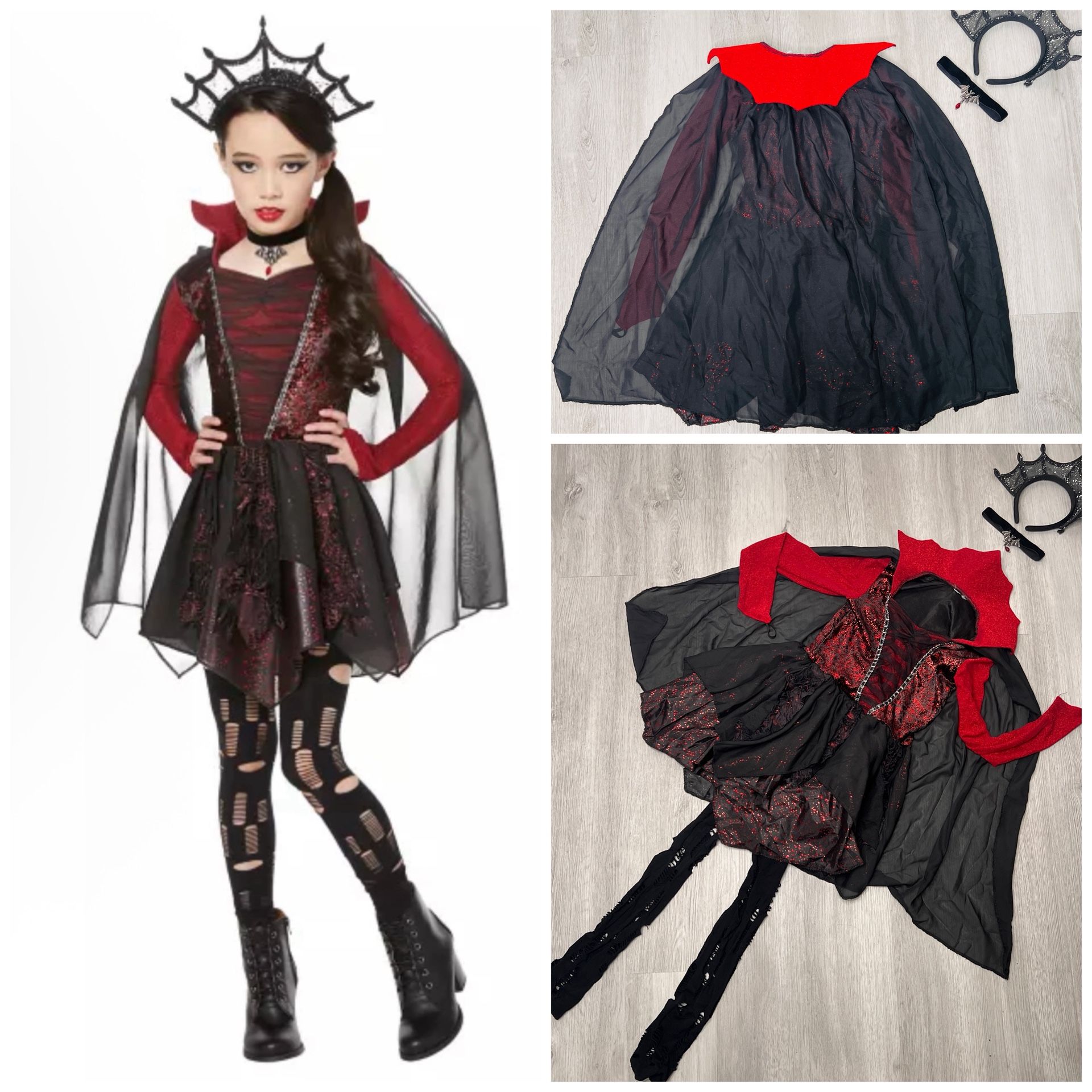 Dark Beauty Spirit Halloween Cosplay Costume Girls Medium Size 8-10