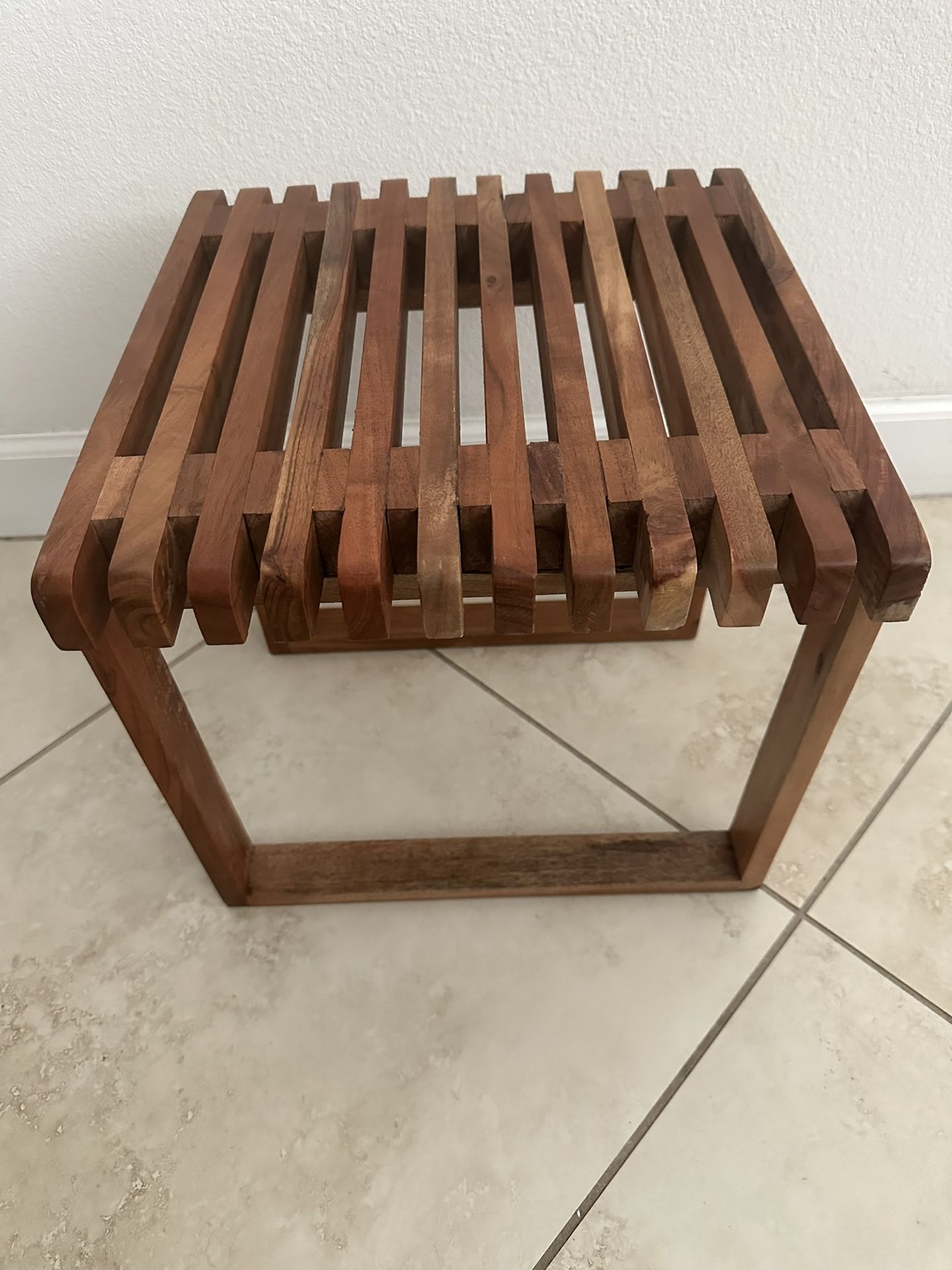 Small Rectangular Wood Stool