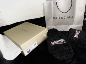 Balenciaga slides, black, 8.5 size