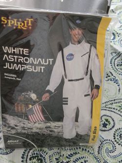 Halloween Costume White Astronaut Jumpsuit & Helmet Adult size XXL