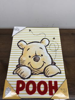 Disney Winnie the Pooh Wall Art – “POOH” Fuzzy Letter Canvas