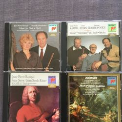 High End Classical Chamber Music For String & Wind, lot of 4 CDs new/excellent conditions. Rampal, Stern & Rostropovich play Mozart, Telemann, Bach an