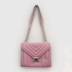 Michael Kors Whitney, Lrg Quilted Convertible Leather Shoulder Bag,  Carnation 