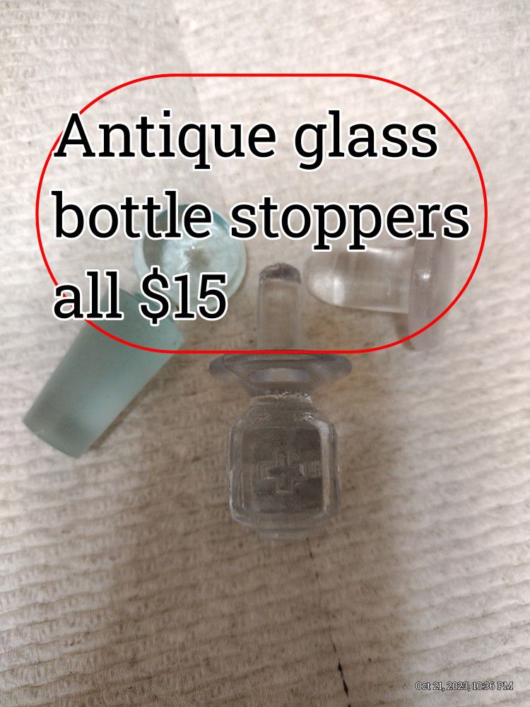 Antique Glass Medicine Bottle Plugs