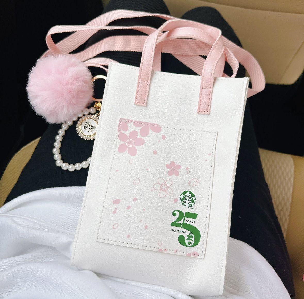 Starbucks Sakura Mini Tote Bag With Crossbody Strap