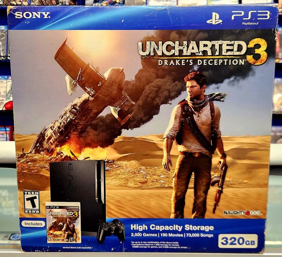 PS3 Slim 320 Gb Uncharted 3 Edition C.I.B Used