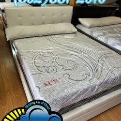 Queen Bed Frame With Mattress New Cama 
