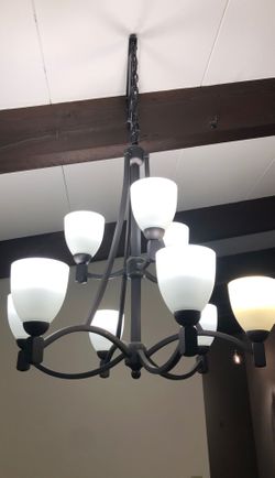 Chandelier white/black light fixture