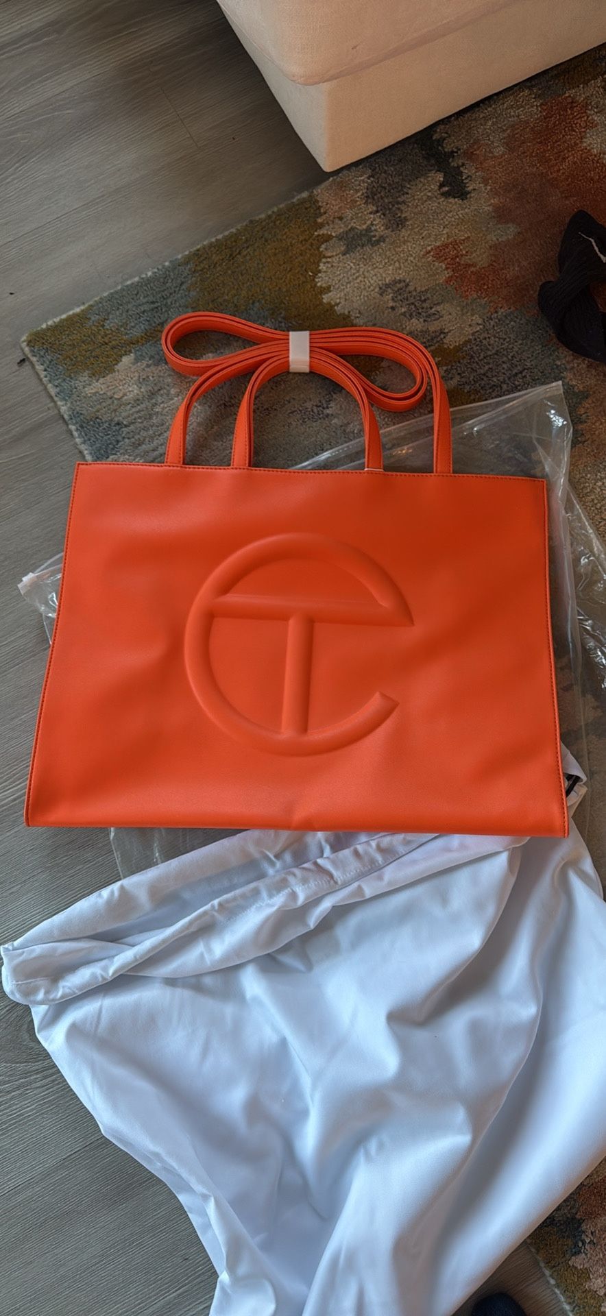 Large Orange Telfar Bag 