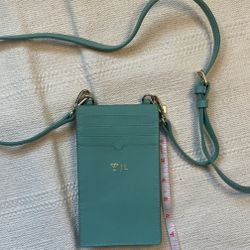 Leather Crossbody Purse - Teal