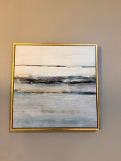 Abstract Canvas Painting in Gold Frame