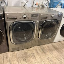 Samsung washer and dryer set electricLg stainless steel frontload washer and dryer set electric