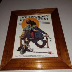 NORMAN ROCKWELL SATURDAY EVENING POST THE LITTLE SPOONER PRINT IN FRAME