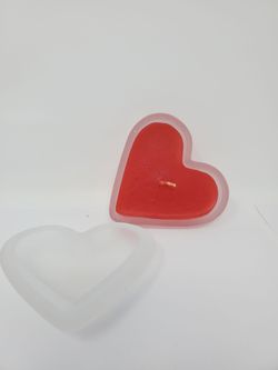 Frosted Red Heart Shaped Candle