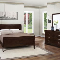 Louis Philippe 4-piece Full Bedroom Set Cappuccino