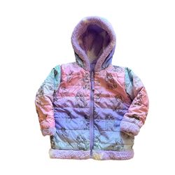 Disney Frozen Girls Snow Jacket 2 in 1 Reversible Winter Fleece Kids 3T