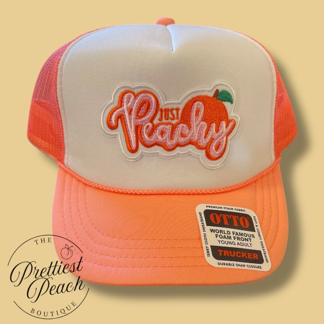 New! “Just Peachy” Coral Trucker Hat - Youth Size
