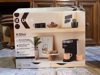 NEW Keurig K-Slim Single Serve K-Cup Pod Coffee Maker, Multistream Technology, 3 Brew Sizes, Slim and Sleek Design, 46oz Removable Reservoir; Black