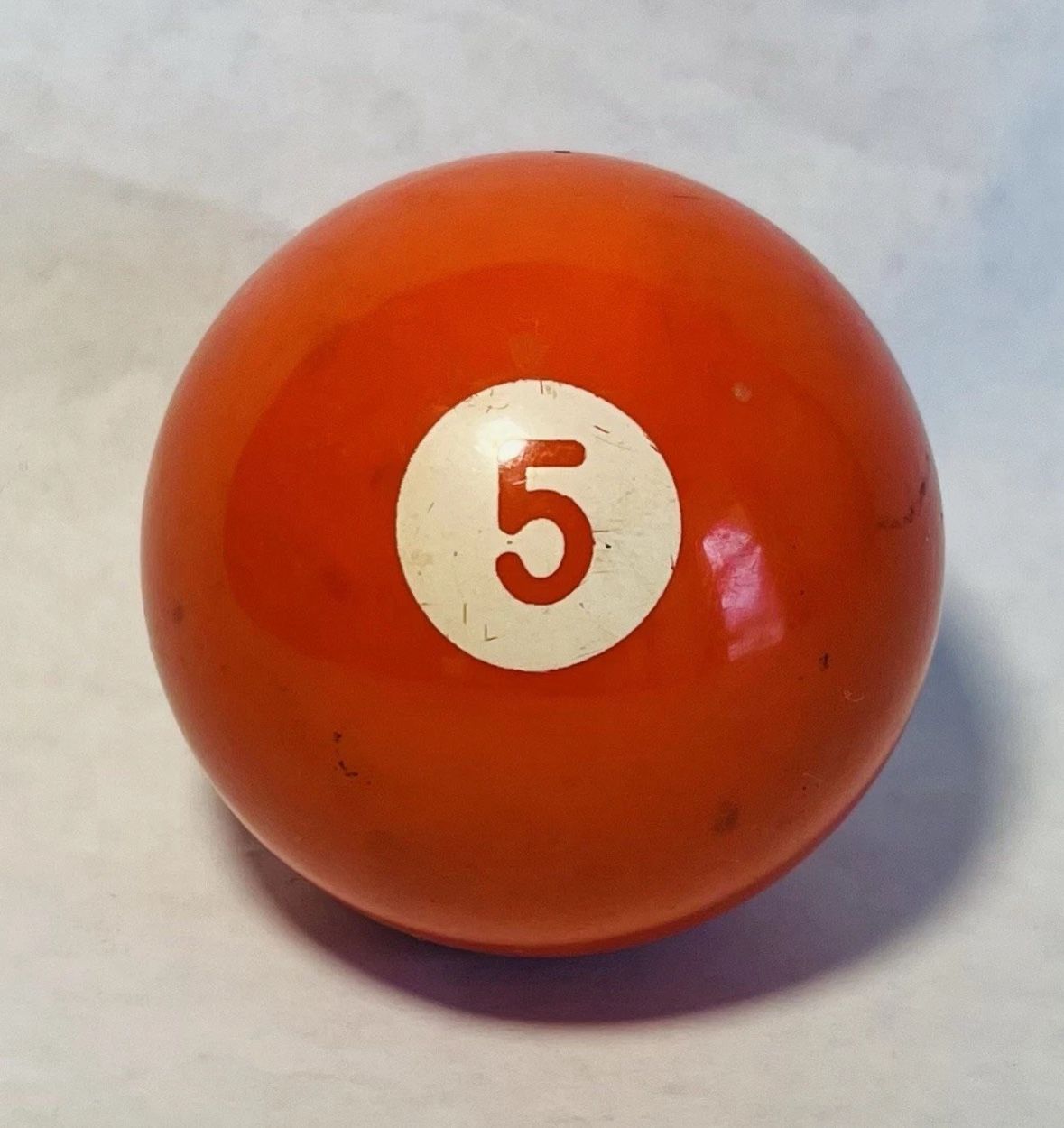 Vintage Felson Orange # 5 Ball Billards Distressed look Collectors Replacement