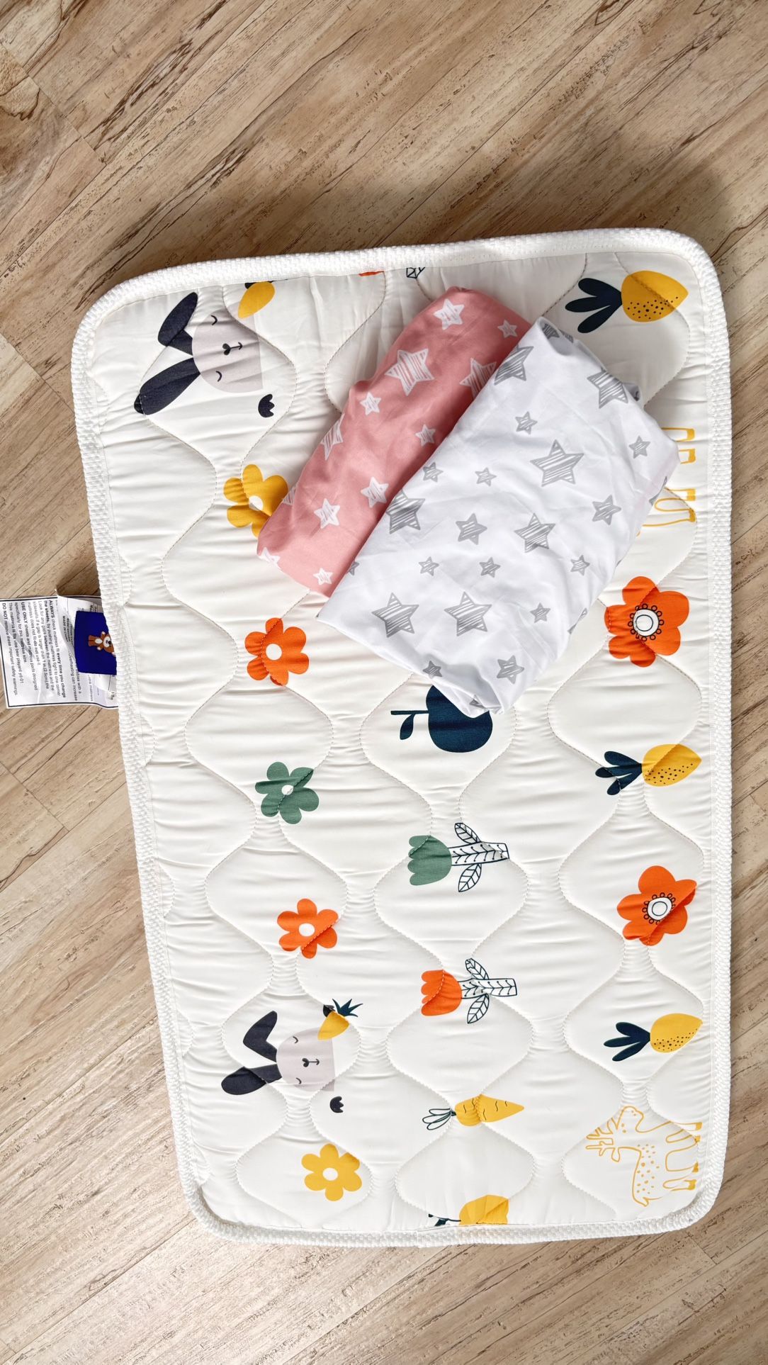 Baby Bassinet Mattress 33 x 19 inches- Firm Support and Comfort plus two crib sheets