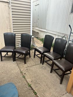 5 leather chairs