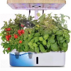 moistenland Hydroponics Growing System, Indoor Herb Garden Starter Kit, LED Grow Light, Plant Germination Kits 12 Plant Pods for Home Kitchen Gardenin