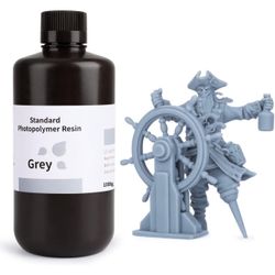 ELEGOO Standard Photopolymer Resin LCD UV-Curing Resin 405nm 3D Printer Resin for Mars Saturn Jupiter MSLA DLP LCD 3D Printing Grey 1000g