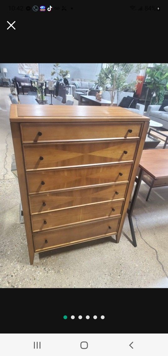 Mid Century Modern Style 6 Drawer Chest (New)