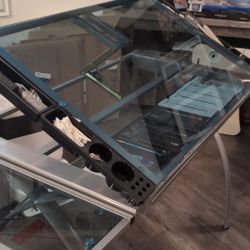 Glass Studio Drafting Table For Artists, The Office, Etc.