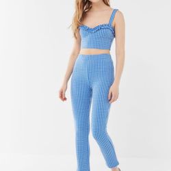 Urban Outfitters gingham cropped tank top and pants set  