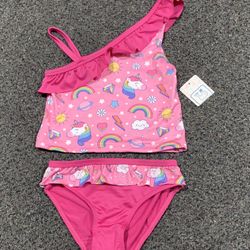 Brand new Swiggles girls size 4T unicorn two piece tankini swimsuit