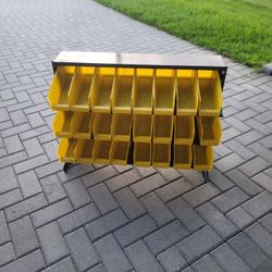  3-Tier 24 Bin Benchtop Steel Parts Storage Rack