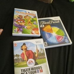 Wii Games Tiger Woods 10  And Dodgeball And Trival Pursuit 