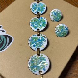 Elegant Green and Blue Swirl Jewelry Set