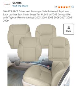 Toyota 4runner  4PCS Driver and Passenger Side Bottom & Top Lean Back Leather Seat Cover Beige Tan