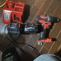 Milwaukee Drill, Battery And Charger Set