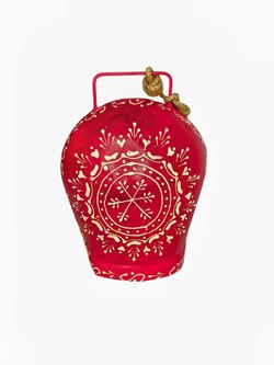 Free People Henna Treasure Bell Decorative Metal Bell with White Heart Pattern
Cow Bell