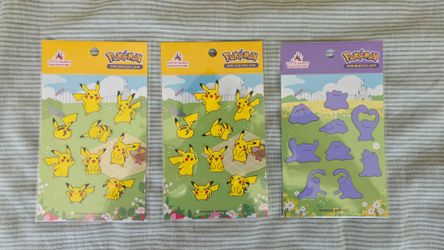 Lotte World Korean Exclusive Pokemon Stickers - Ditto/Pikachu