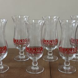 Vintage Carousel Dinner Theater  Logo Cocktail Glasses 
