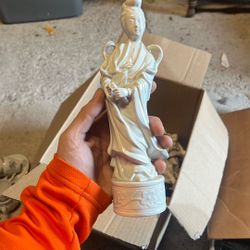 Vintage Blanc de Chine Porcelain Lady - Mid-Century Goddess Figurine #27