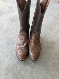 Ostrich Boots Round Toe 7 1/2 Men