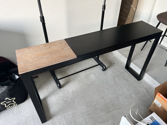 Black Metal & Wood Console Table - Lightly Used 