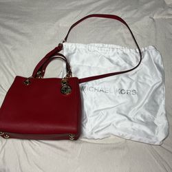 Red Leather Michael Kors Purse