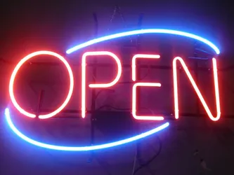 Open Glass Neon Sign 24" x 13"