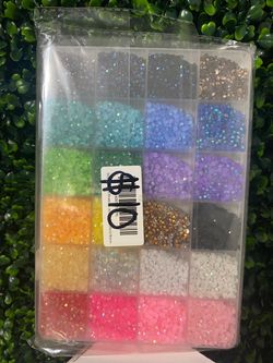 Bedazzling Kit with Rhinestones, Flat Back Resin Rainbow Colorful Colored Crystal Resin Gems