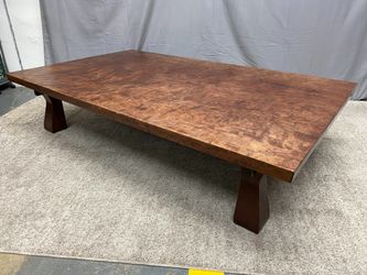 Burled Wood Low Rectangular Coffee Table