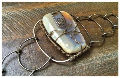 Beautiful One of a Kind silver bracelet with ivory stone