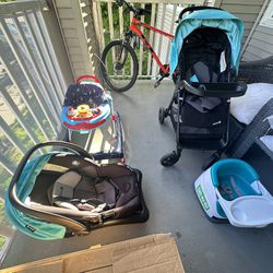 Infant Stroller, Car Seat, Walker And Feeding Chair