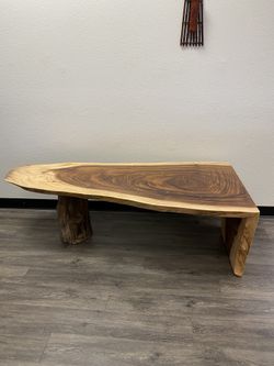 Live Edge Solid Wood Coffee Table – Unique Slab – 64”